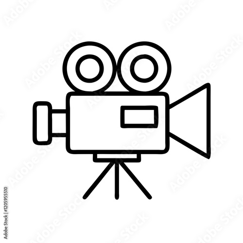 film projector icon, film projector line art - simple line art of film projector, perfect for film projector logos and icons