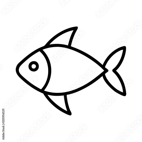 fish icon, fish line art - simple line art of fish, perfect for fish logos and icons
