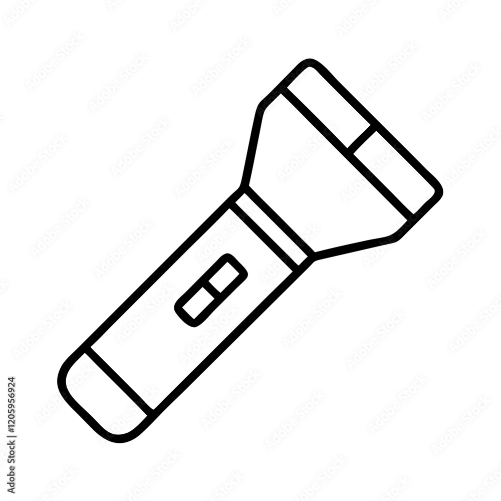flashlight icon, flashlight line art - simple line art of flashlight, perfect for flashlight logos and icons flashlight icon, flashlight line art - simple line art of flashlight, perfect for flashlight logos and icons