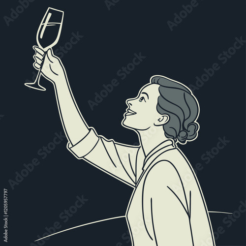 Silhouette of a person raising a toast