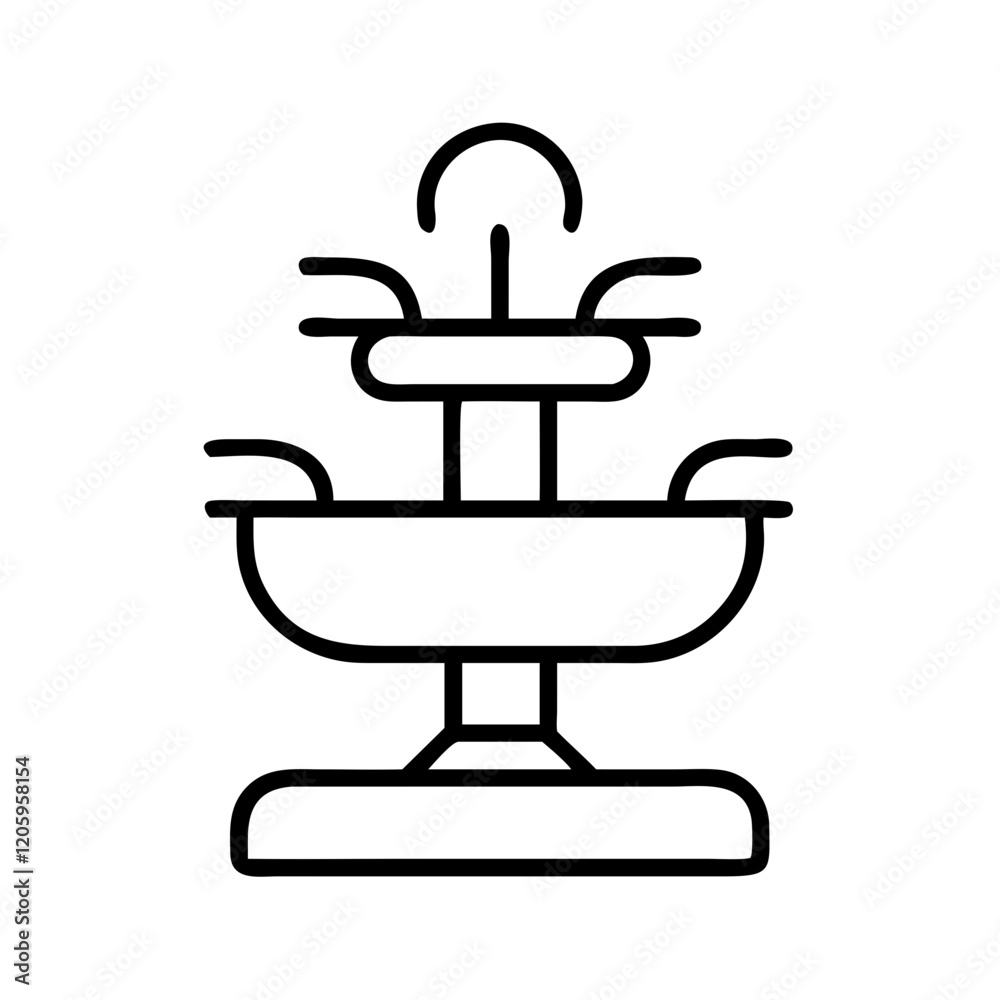 fountain icon, fountain line art - simple line art of fountain, perfect for fountain logos and icons