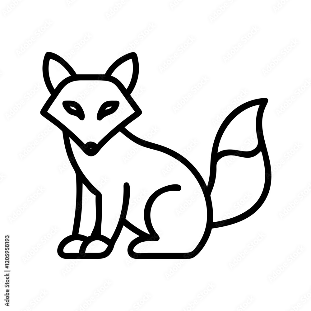 Obraz premium fox icon, fox line art - simple line art of fox, perfect for fox logos and icons