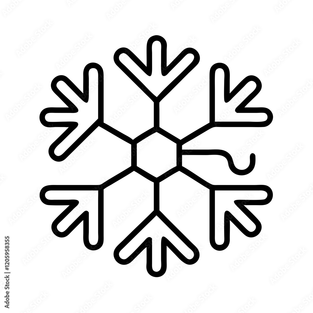 Fototapeta premium frost icon, frost line art - simple line art of frost, perfect for frost logos and icons