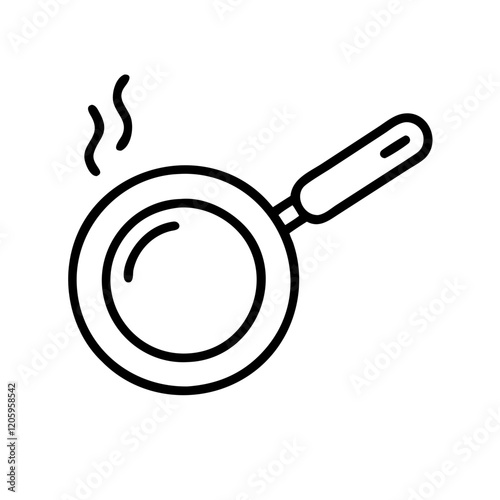 frying pan icon, frying pan line art - simple line art of frying pan, perfect for frying pan logos and icons