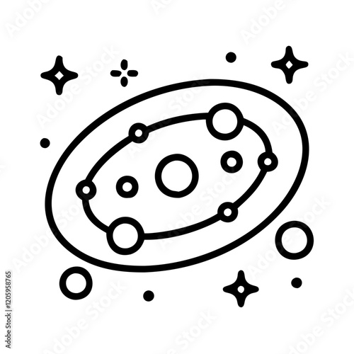 galactic core icon, galactic core line art - simple line art of galactic core, perfect for galactic core logos and icons