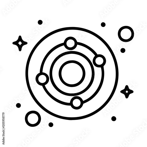 galactic core icon, galactic core line art - simple line art of galactic core, perfect for galactic core logos and icons