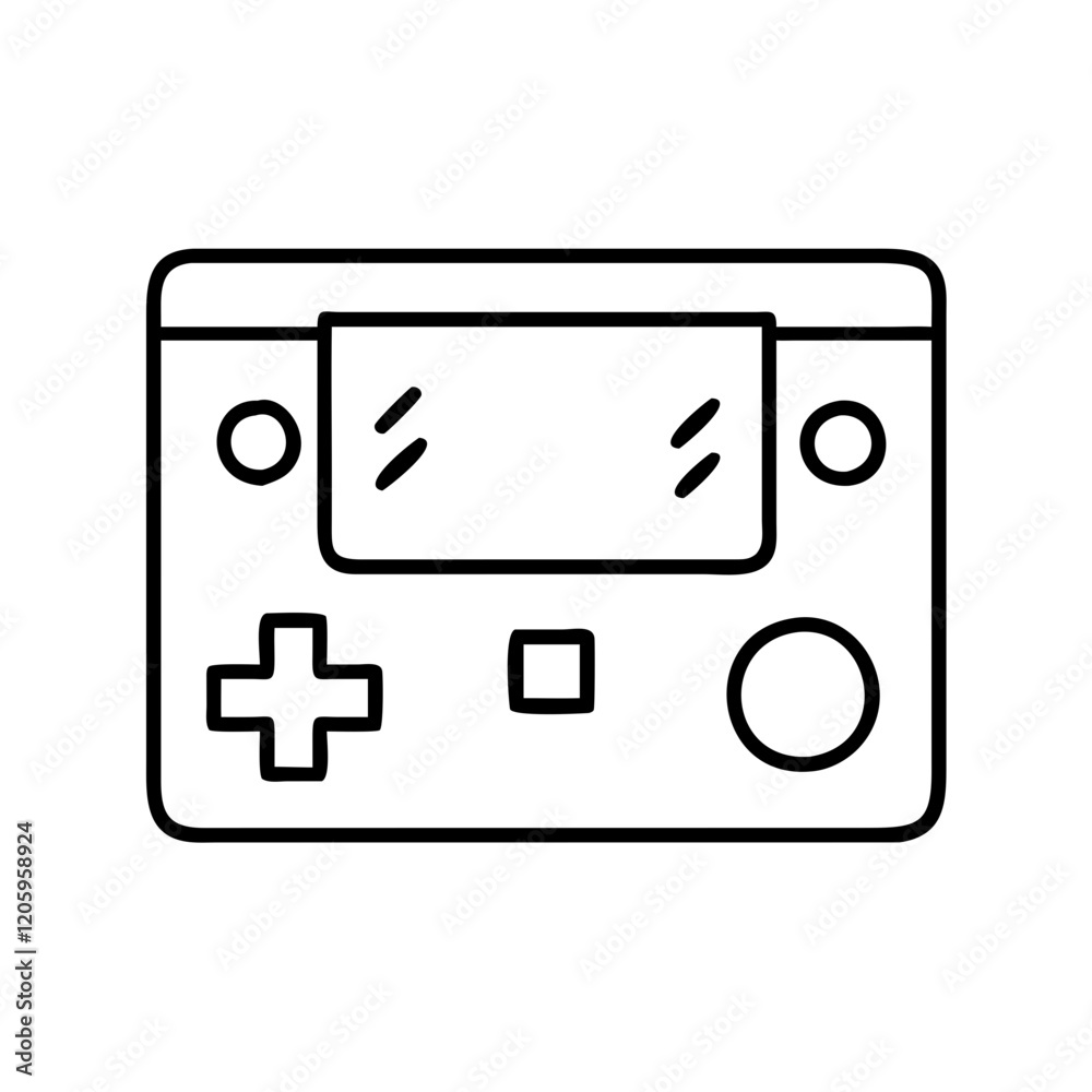 game console icon, game console line art - simple line art of game console, perfect for game console logos and icons game console icon, game console line art - simple line art of game console, perfect for game console logos and icons