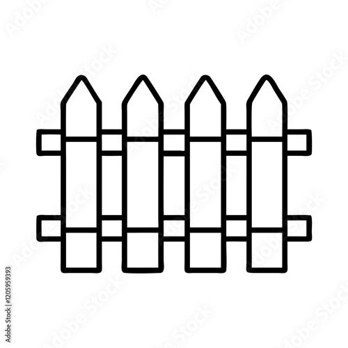 garden fence icon, garden fence line art - simple line art of garden fence, perfect for garden fence logos and icons