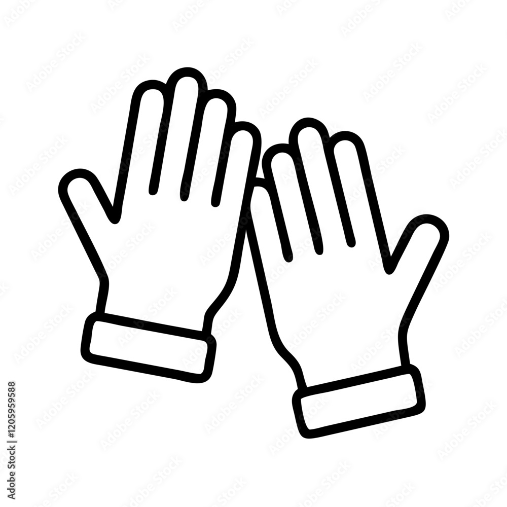 gardening gloves icon, gardening gloves line art - simple line art of gardening gloves, perfect for gardening gloves logos and icons gardening gloves icon, gardening gloves line art - simple line art of gardening gloves, perfect for gardening gloves logos and icons