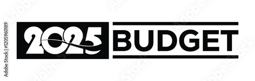 Budget 2025 logo design, 2025 budget banner design templates vector