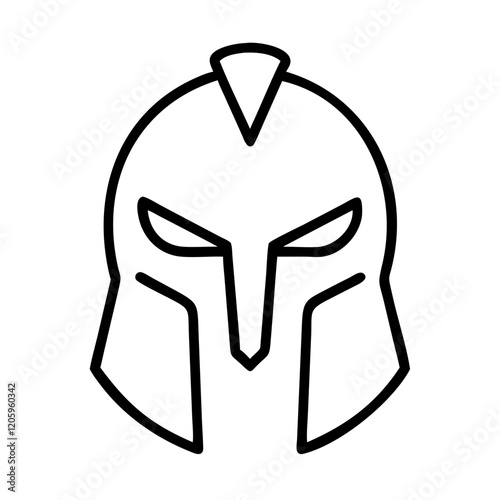 gladiator helmet icon, gladiator helmet line art - simple line art of gladiator helmet, perfect for gladiator helmet logos and icons