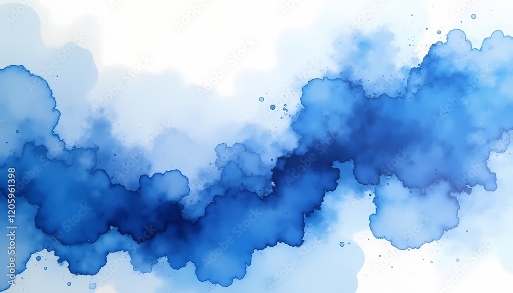 Blue watercolor splash on white background Blue watercolor splash on white background