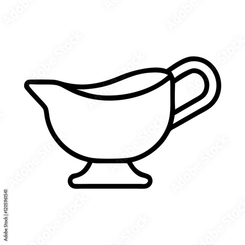 gravy boat icon, gravy boat line art - simple line art of gravy boat, perfect for gravy boat logos and icons
