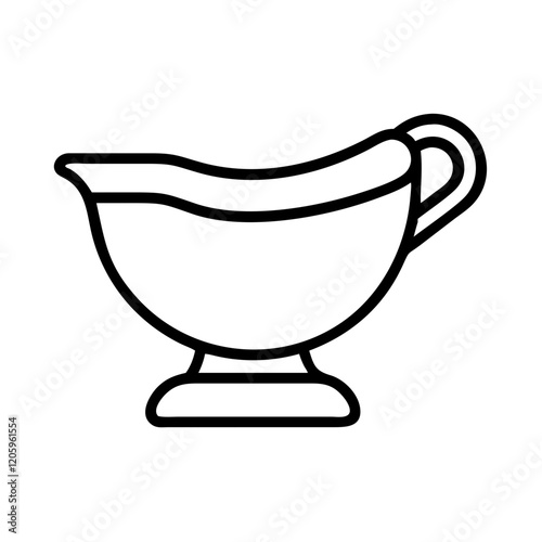 gravy boat icon, gravy boat line art - simple line art of gravy boat, perfect for gravy boat logos and icons