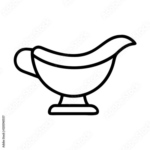 gravy boat icon, gravy boat line art - simple line art of gravy boat, perfect for gravy boat logos and icons