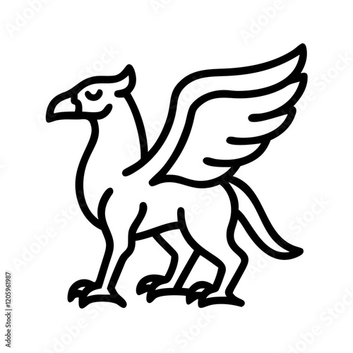 griffin icon, griffin line art - simple line art of griffin, perfect for griffin logos and icons