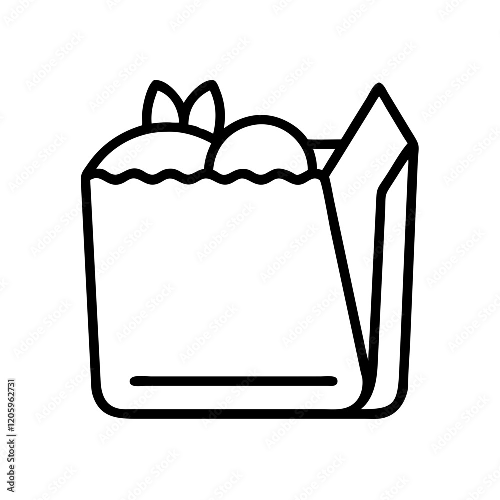 grocery bag icon, grocery bag line art - simple line art of grocery bag, perfect for grocery bag logos and icons grocery bag icon, grocery bag line art - simple line art of grocery bag, perfect for grocery bag logos and icons