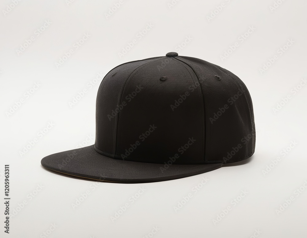 Stylish black snapback cap with a flat brim, perfect for casual wear and everyday style. Stylish black snapback cap with a flat brim, perfect for casual wear and everyday style.