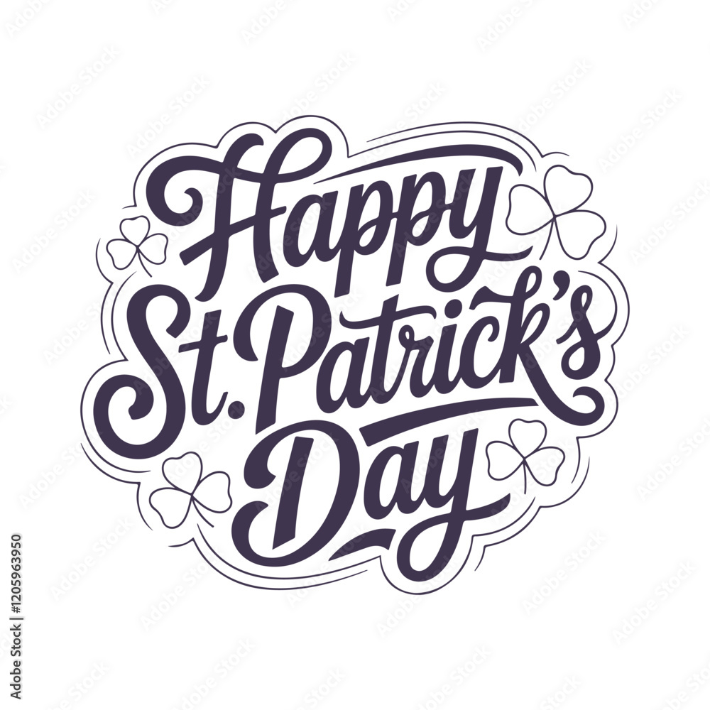 Happy St. Patrick's Day Typography Design Happy St. Patrick's Day Typography Design