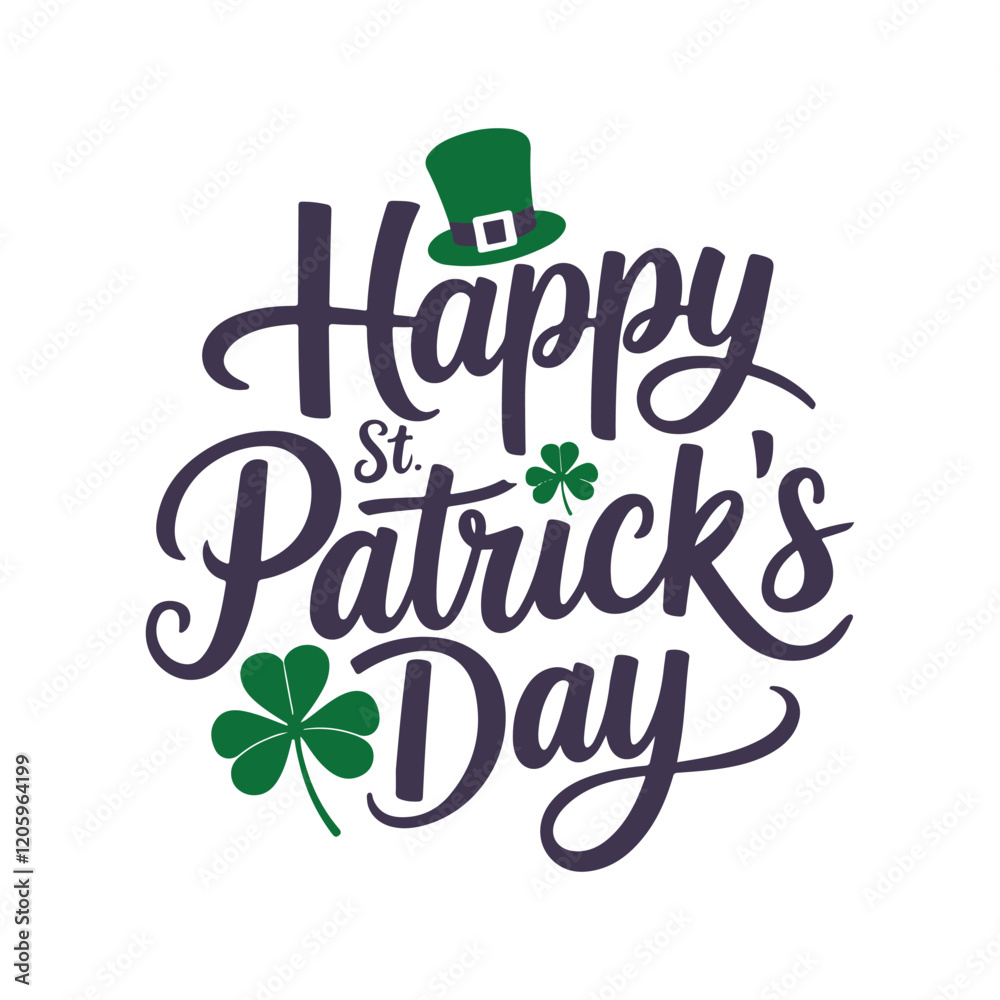 Naklejka premium Happy St. Patrick's Day Typography Design