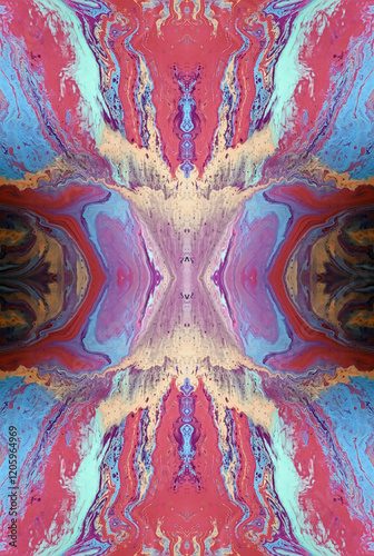 Kaleidoscopic Abstract Art with Vibrant Multicolor Patterns and Intricate Swirl Designs