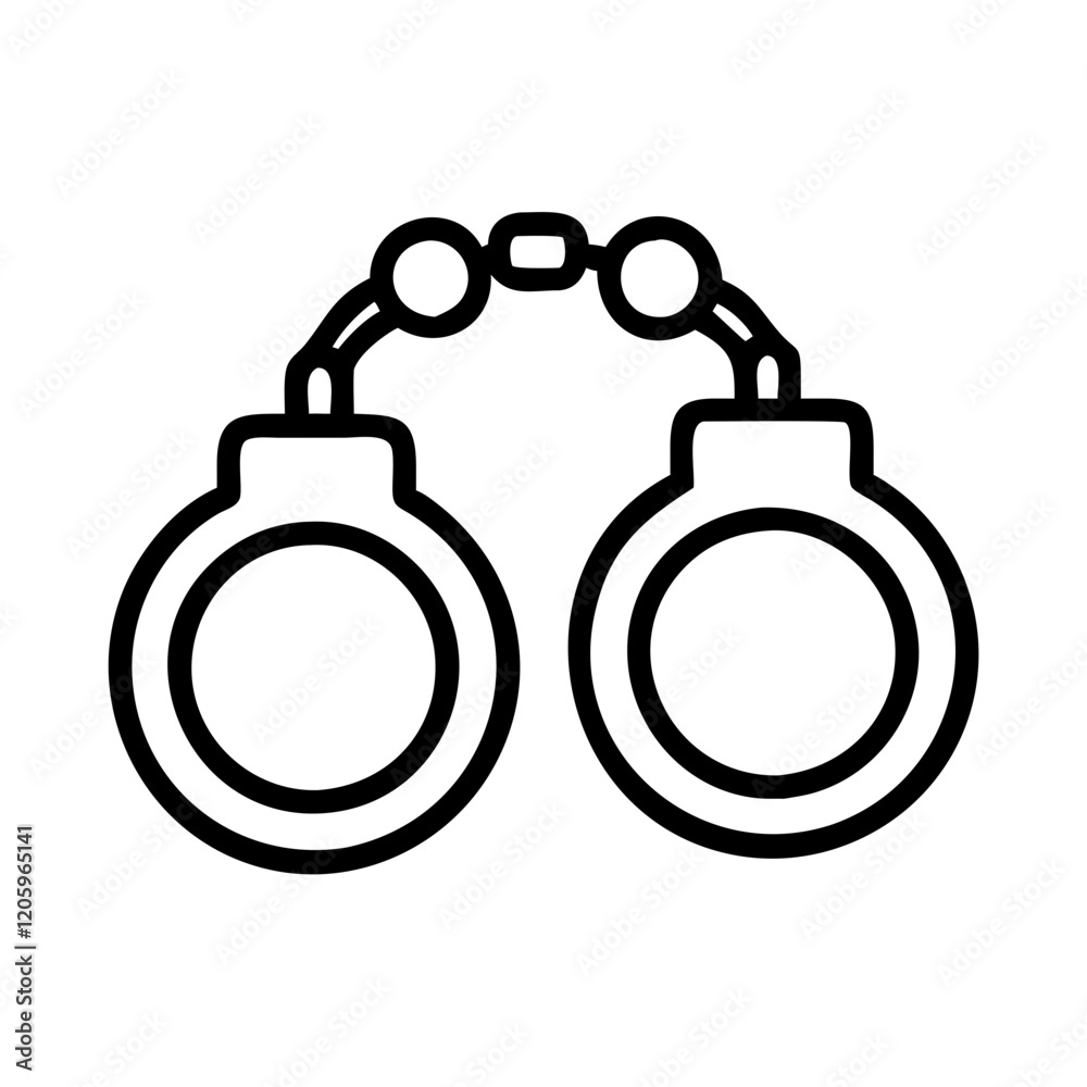 handcuffs icon, handcuffs line art - simple line art of handcuffs, perfect for handcuffs logos and icons handcuffs icon, handcuffs line art - simple line art of handcuffs, perfect for handcuffs logos and icons