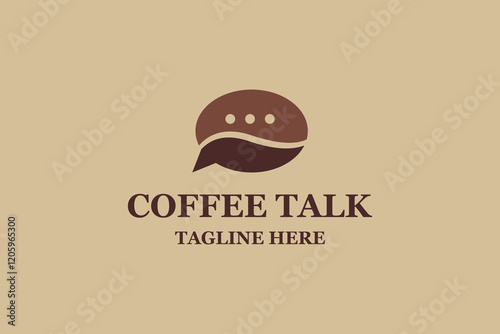 Coffee chat bubble cafe logo icon design vector template. Vector illustration.