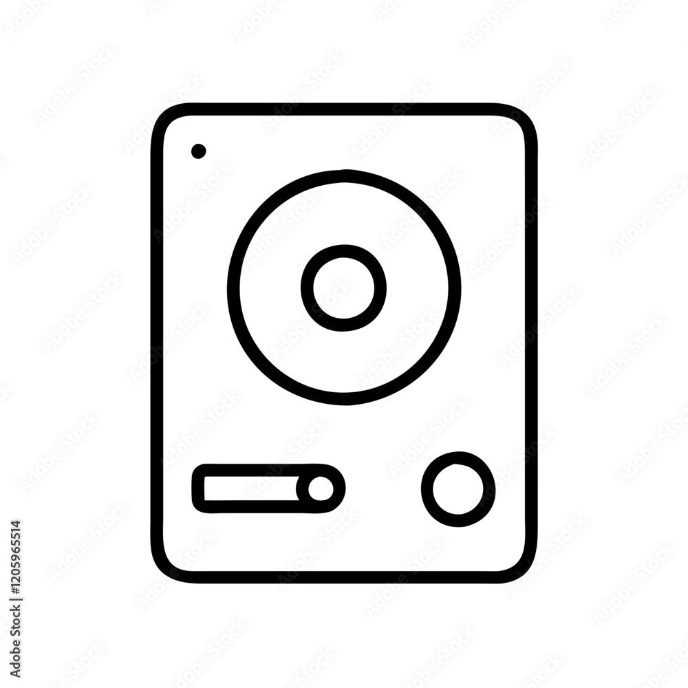hard drive icon, hard drive line art - simple line art of hard drive, perfect for hard drive logos and icons hard drive icon, hard drive line art - simple line art of hard drive, perfect for hard drive logos and icons