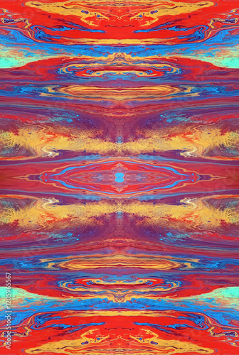 Kaleidoscopic Abstract Art with Vibrant Multicolor Patterns and Intricate Swirl Designs