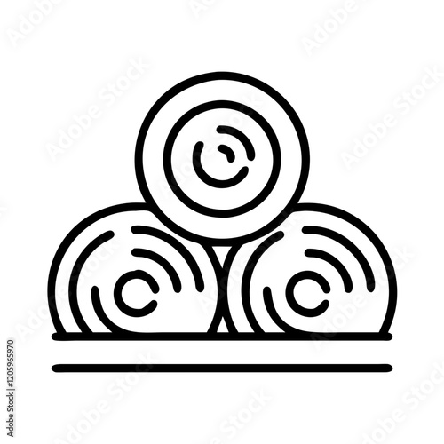 hay bale icon, hay bale line art - simple line art of hay bale, perfect for hay bale logos and icons