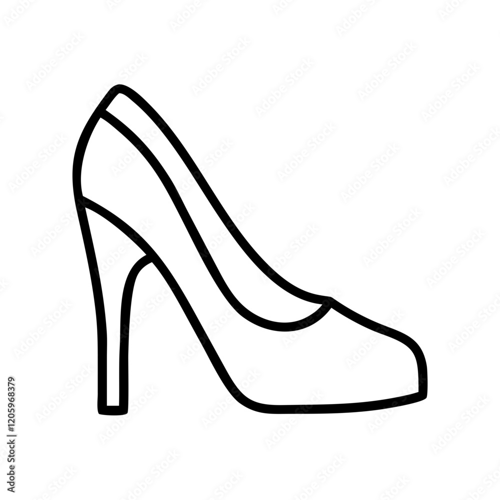 high heel icon, high heel line art - simple line art of high heel, perfect for high heel logos and icons high heel icon, high heel line art - simple line art of high heel, perfect for high heel logos and icons