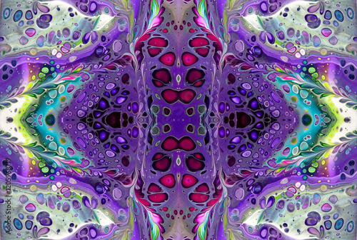 Kaleidoscopic Abstract Art with Vibrant Multicolor Patterns and Intricate Swirl Designs