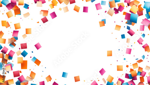 Celebration Party Confetti Falling, Isolated on Transparent Background