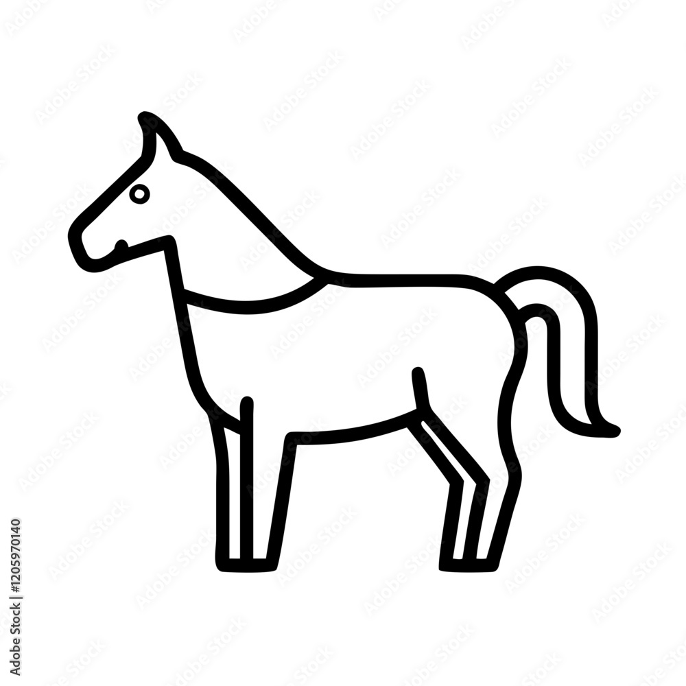 Obraz premium horse icon, horse line art - simple line art of horse, perfect for horse logos and icons