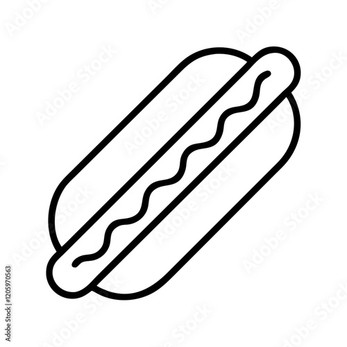 hot dog icon, hot dog line art - simple line art of hot dog, perfect for hot dog logos and icons