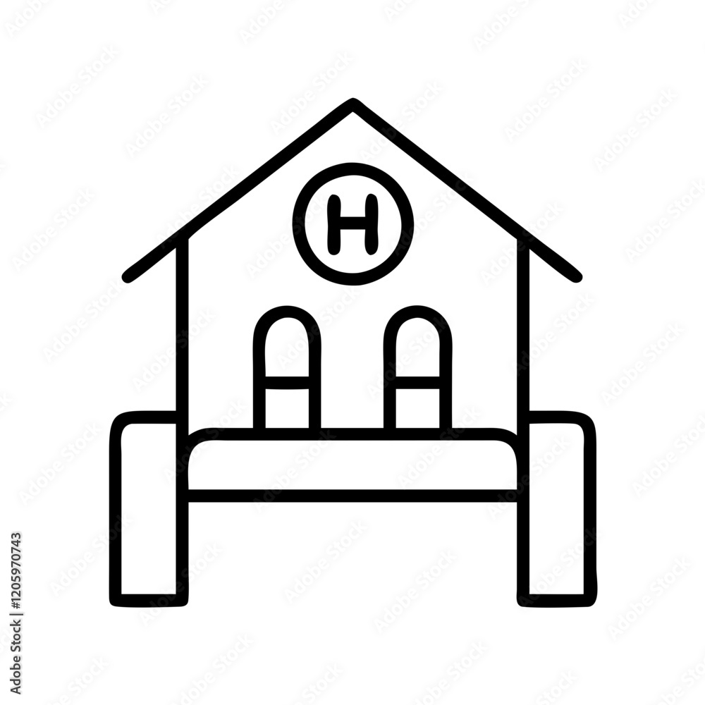 hotel icon, hotel line art - simple line art of hotel, perfect for hotel logos and icons hotel icon, hotel line art - simple line art of hotel, perfect for hotel logos and icons