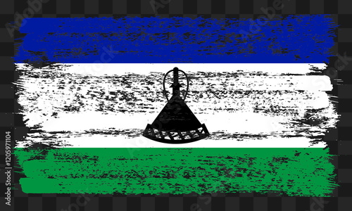 Lesotho flag in grunge style photo