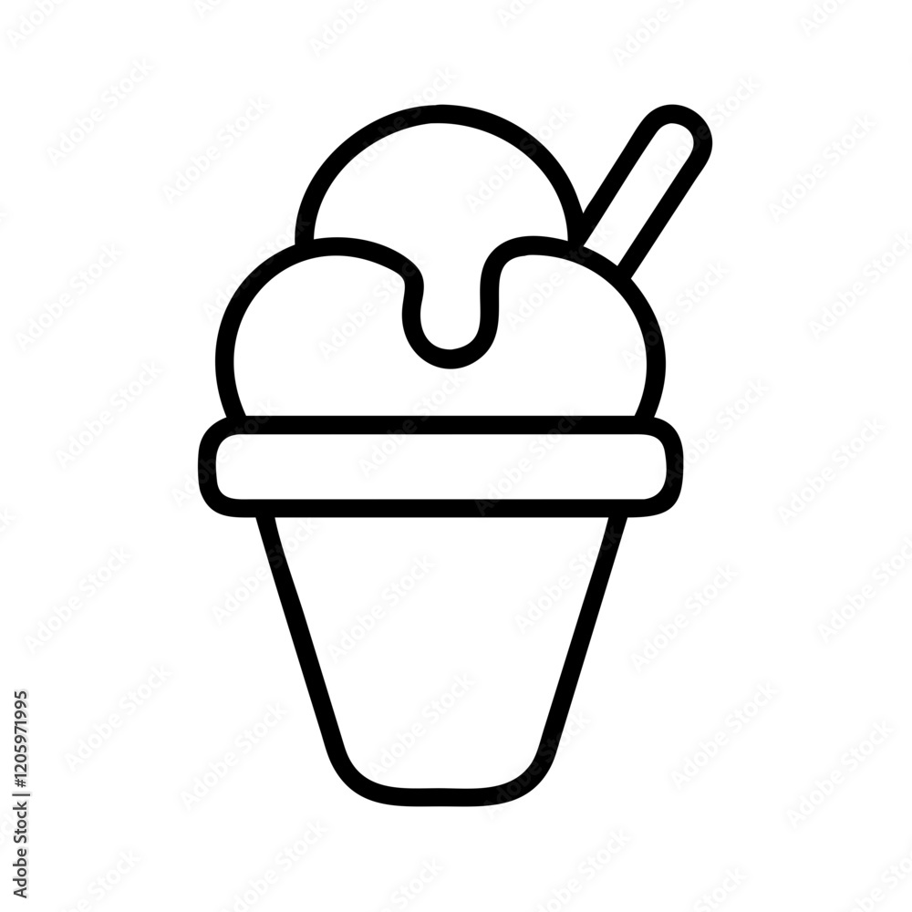 ice cream icon, ice cream line art - simple line art of ice cream, perfect for ice cream logos and icons ice cream icon, ice cream line art - simple line art of ice cream, perfect for ice cream logos and icons