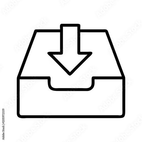 inbox icon, inbox line art - simple line art of inbox, perfect for inbox logos and icons