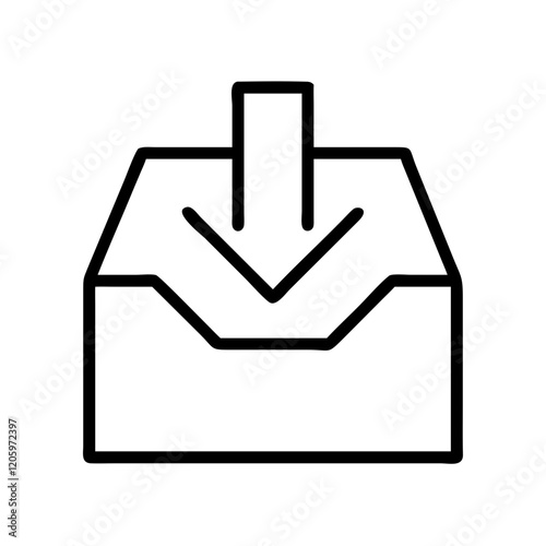 inbox icon, inbox line art - simple line art of inbox, perfect for inbox logos and icons
