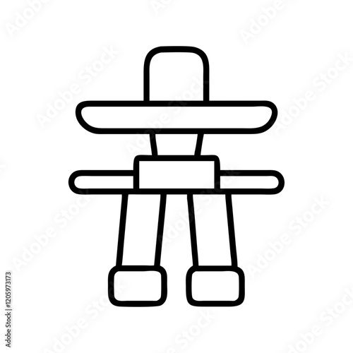 inukshuk icon, inukshuk line art - simple line art of inukshuk, perfect for inukshuk logos and icons photo
