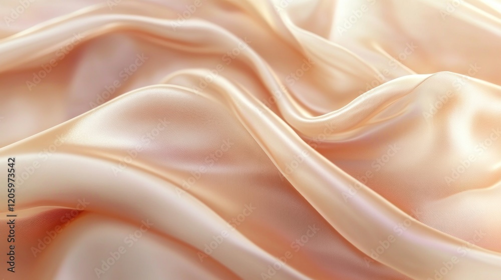 Fototapeta premium Abstract flowing soft peach fabric background with smooth elegant drapery texture