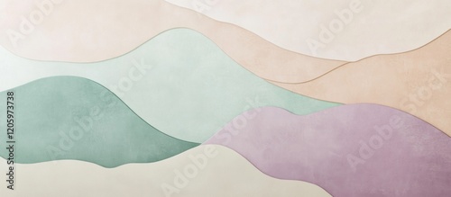 Wallpaper Mural Abstract layered background with soft pastel colors and flowing wavy shapes minimalist design Torontodigital.ca