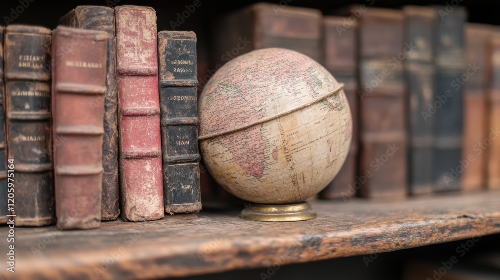 Exploring the Timeless Allure of Antique Books and Globes Cozy Library Still Life Intimate Atmosphere Cultural Heritage Exploring the Timeless Allure of Antique Books and Globes Cozy Library Still Life Intimate Atmosphere Cultural Heritage
