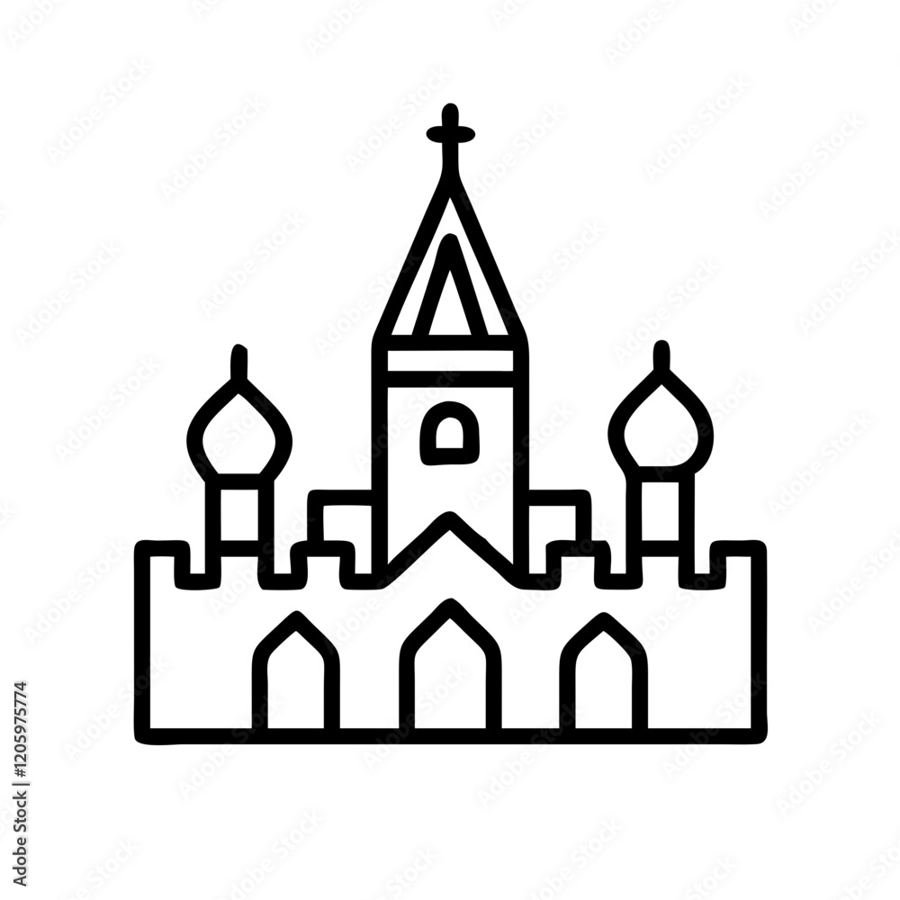 kremlin icon, kremlin line art - simple line art of kremlin, perfect for kremlin logos and icons kremlin icon, kremlin line art - simple line art of kremlin, perfect for kremlin logos and icons