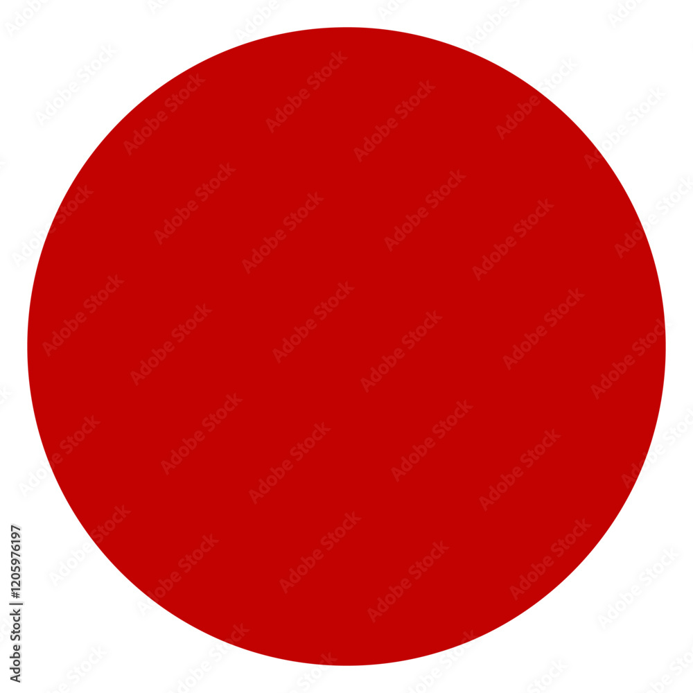 Isolated solid vibrant red circle creates bold striking visual contrast. Perfect geometric shape.
