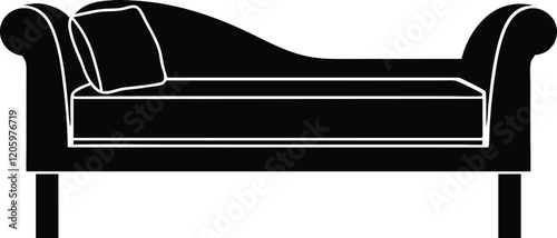 Divan icon vector illustration color editable. Daybed  icon.  