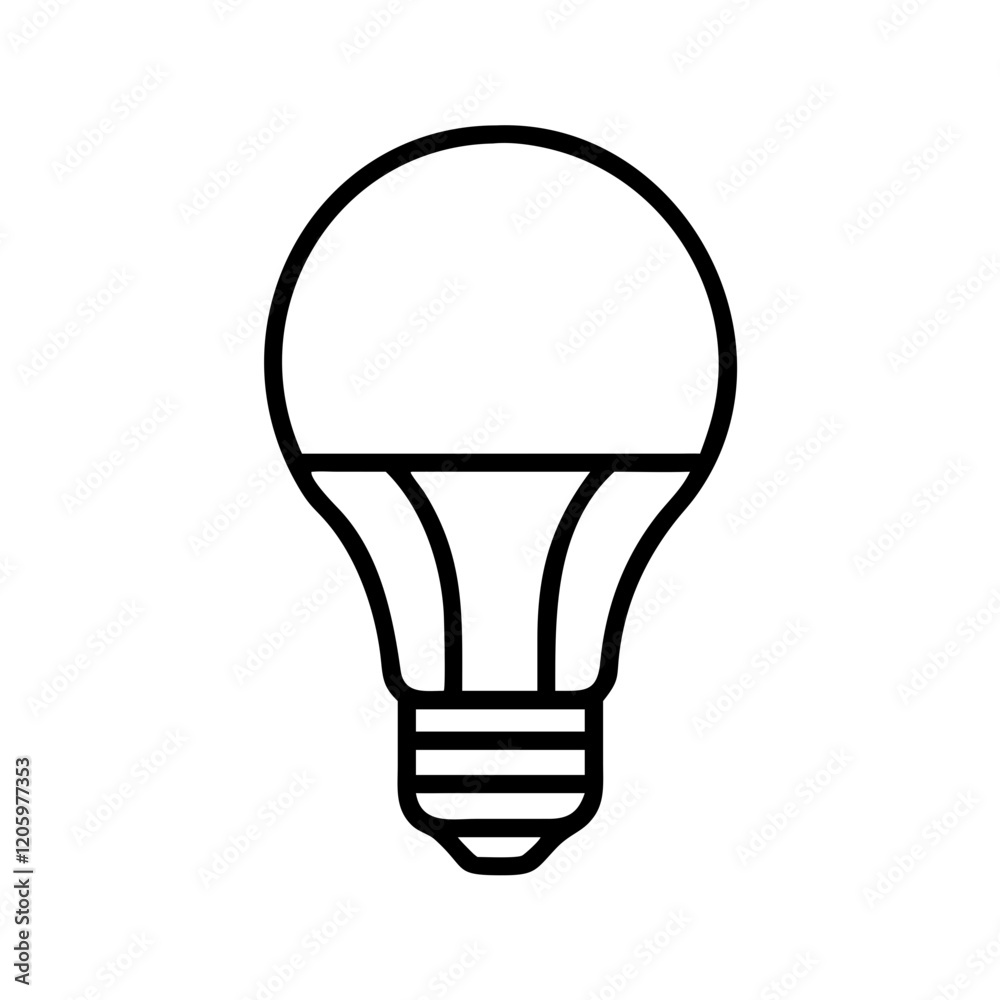 led light bulb icon, led light bulb line art - simple line art of led light bulb, perfect for led light bulb logos and icons led light bulb icon, led light bulb line art - simple line art of led light bulb, perfect for led light bulb logos and icons
