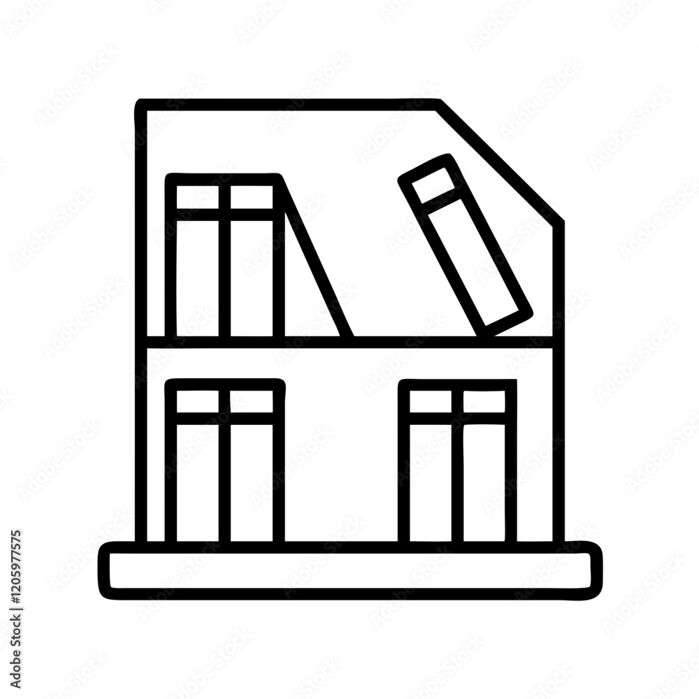 library icon, library line art - simple line art of library, perfect for library logos and icons library icon, library line art - simple line art of library, perfect for library logos and icons