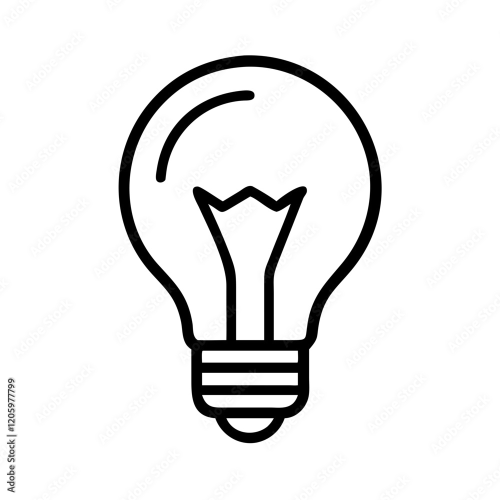 light bulb icon, light bulb line art - simple line art of light bulb, perfect for light bulb logos and icons light bulb icon, light bulb line art - simple line art of light bulb, perfect for light bulb logos and icons